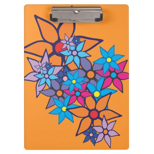 Blumenmuster-Pop Art #2 Klemmbrett (Vorderseite)