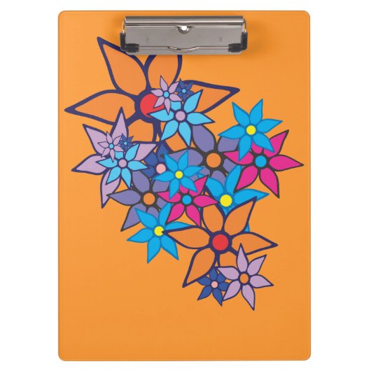 Blumenmuster-Pop Art #4 Klemmbrett (Vorderseite)