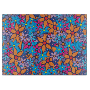 Blumenmuster-Pop Art #4 Schneidebrett
