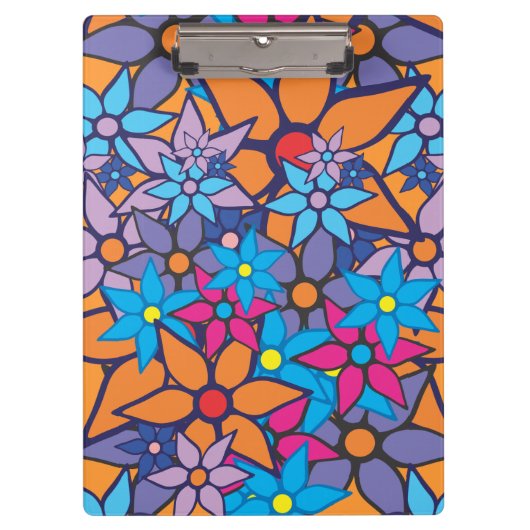 Blumenmuster-Pop Art #5 Klemmbrett (Vorderseite)