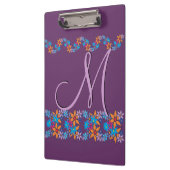 Blumenmuster Pop Art Monogram Klemmbrett (Links)