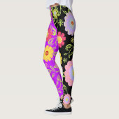Blumenmuster Pop Art Painting Bi Colour Muster Leggings (Links)