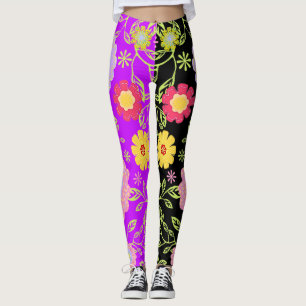 Blumenmuster Pop Art Painting Bi Colour Muster Leggings
