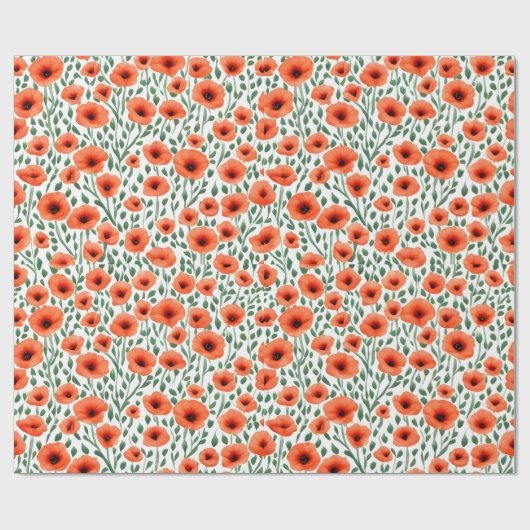 Blumenmuster Poppy-Blume Geschenkpapier (Flach)