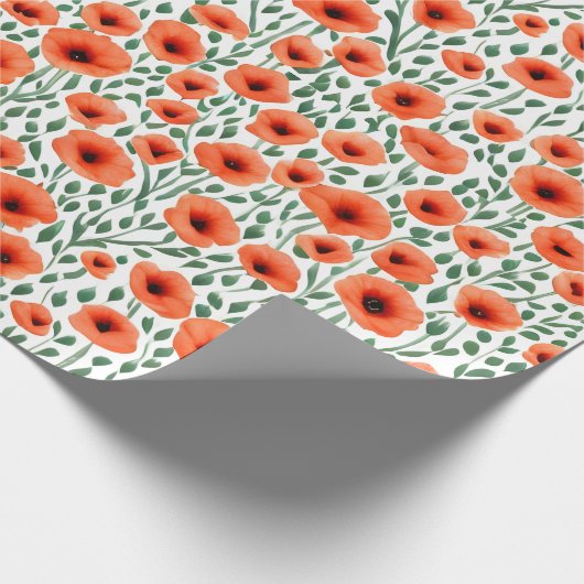 Blumenmuster Poppy-Blume Geschenkpapier (Ecke)