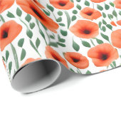 Blumenmuster Poppy-Blume Geschenkpapier (Rolleneckpunkt)