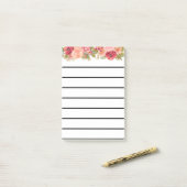 Blumenmuster Post-it Klebezettel (Auf Schreibtisch)