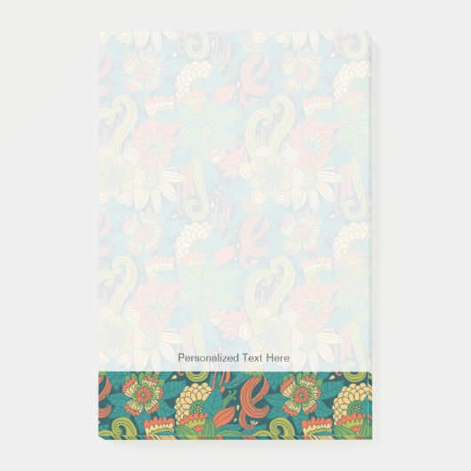 Blumenmuster Post-it Klebezettel (Vorderseite)