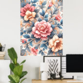 Blumenmuster Poster (Heimbüro)
