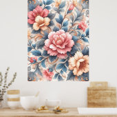 Blumenmuster Poster (Küche)