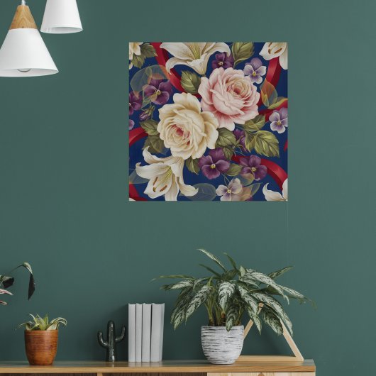 Blumenmuster Poster (Wohnzimmer 1)