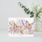 Blumenmuster Postkarte (Stehend Vorderseite)