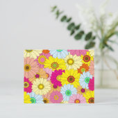 Blumenmuster Postkarte (Stehend Vorderseite)