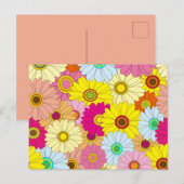 Blumenmuster Postkarte (Vorne/Hinten)