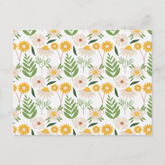 Blumenmuster Postkarte (Vorderseite)