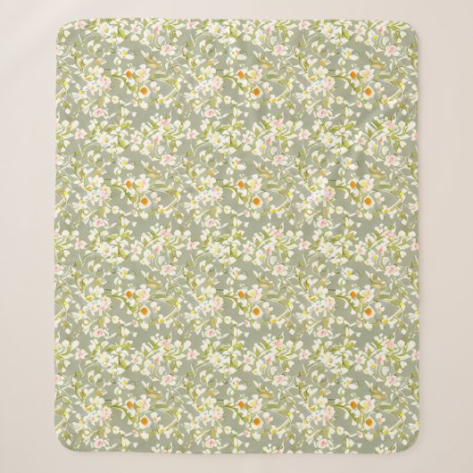Blumenmuster Primrose-Blume Sherpadecke (Vorderseite)