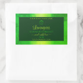 Blumenmuster-Produktsiegel für hellgrünes Marmor Rechteckiger Aufkleber (Tasche)