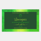 Blumenmuster-Produktsiegel für hellgrünes Marmor Rechteckiger Aufkleber (Vorderseite)