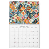 Blumenmuster-Quilt-Wall-Kalender Kalender (Jan 2027)