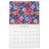 Blumenmuster-Quilt-Wall-Kalender Kalender (Feb 2026)