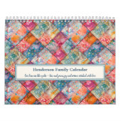Blumenmuster-Quilt-Wall-Kalender Kalender (Titelbild)