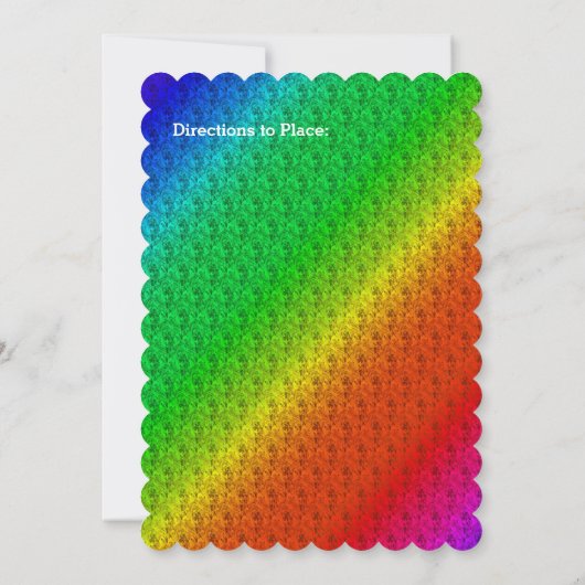 Blumenmuster Rainbow Herbsthochzeit Einladung (Rückseite)