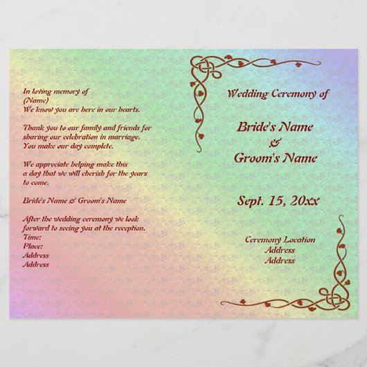 Blumenmuster Rainbow Herbstwochenprogramm (Vorderseite)