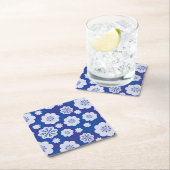 Blumenmuster Rechteckiger Pappuntersetzer (Vor Ort)