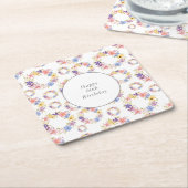 Blumenmuster Rechteckiger Pappuntersetzer (angewinkelt)