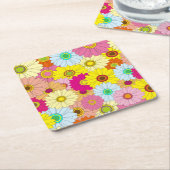 Blumenmuster Rechteckiger Pappuntersetzer (angewinkelt)