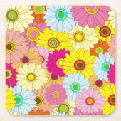 Blumenmuster Rechteckiger Pappuntersetzer (Vorderseite)