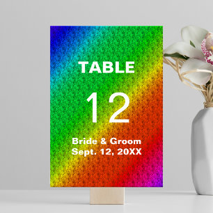 Blumenmuster Regenbogen Herbst Hochzeit Tischnummer
