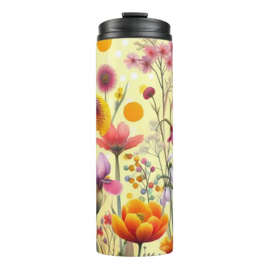 Blumenmuster-Reisebecher  Thermosbecher (Vorderseite)
