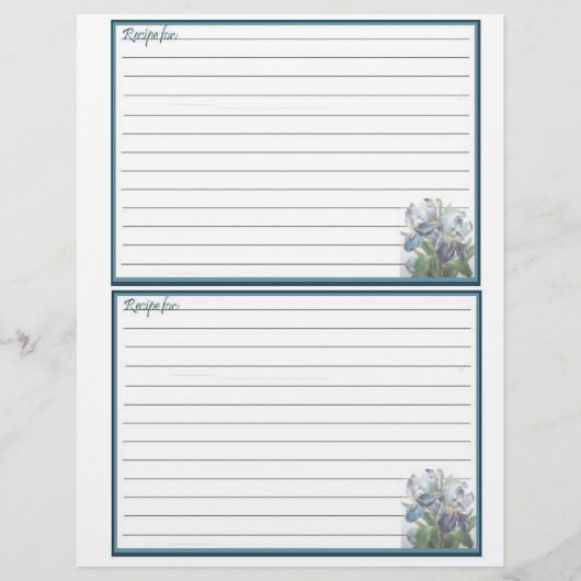 Blumenmuster Rezeptionsseiten für Recipe Binder (Vorderseite)