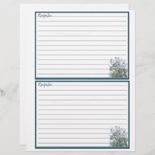 Blumenmuster Rezeptionsseiten für Recipe Binder (Vorne/Hinten)