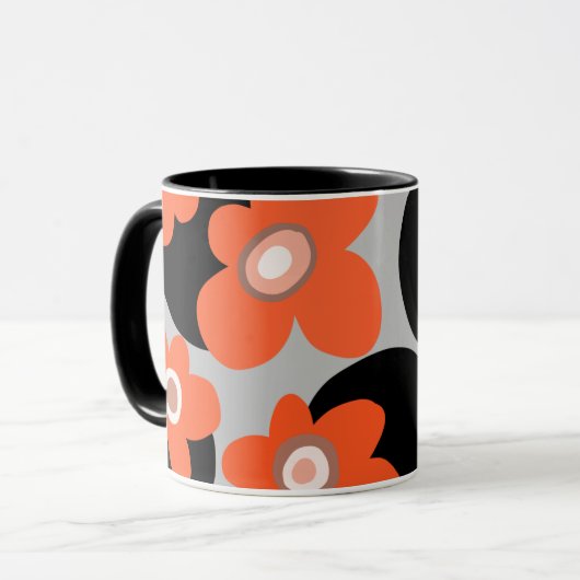 Blumenmuster Riesenkaffee-Tasse Tasse (Vorderseite Links)