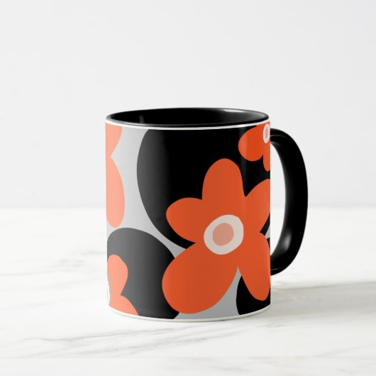 Blumenmuster Riesenkaffee-Tasse Tasse (VorderseiteRechts)