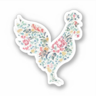 Blumenmuster-Roosterdesign Aufkleber