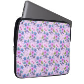 Blumenmuster Rosa Blau Violette Blumen-36841 Laptopschutzhülle (Vorne Rechts)