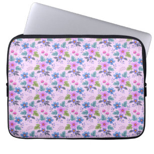 Blumenmuster Rosa Blau Violette Blumen-36841 Laptopschutzhülle