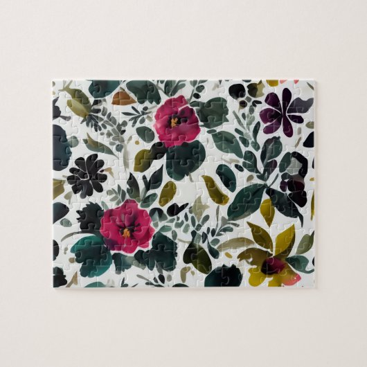 Blumenmuster Rosa Blume Puzzle (Horizontal)
