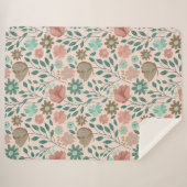 Blumenmuster rosa, braun sherpadecke (Vorderseite (Horizontal))