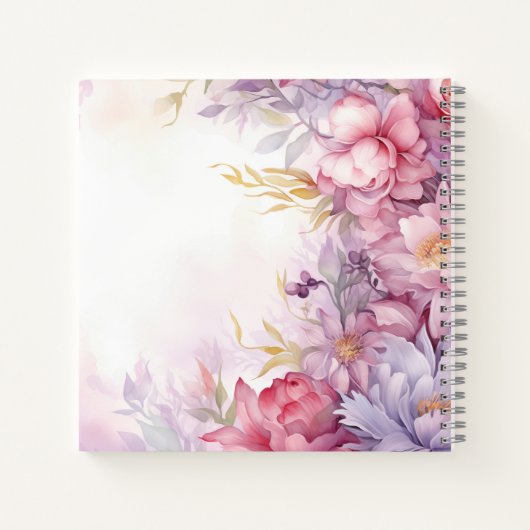 Blumenmuster Rosa Farbe und Creme Notizblock (Rückseite)