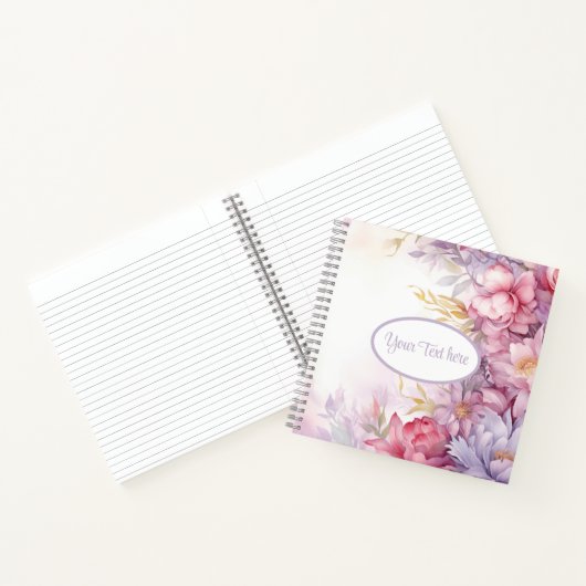 Blumenmuster Rosa Farbe und Creme Notizblock (Innenseite)