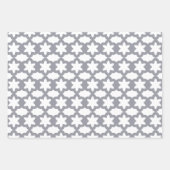 Blumenmuster Rosa Grün und Grau Geschenkpapier Set (Vorderseite 3)