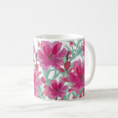 Blumenmuster rosa kaffeetasse (VorderseiteRechts)