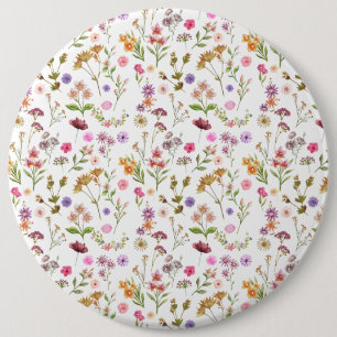Blumenmuster - rosa, lila, grün button