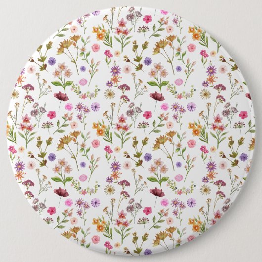 Blumenmuster - rosa, lila, grün button (Vorderseite)