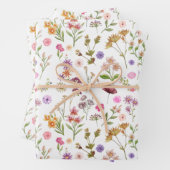 Blumenmuster - rosa, lila, grün geschenkpapier set (Beispiel)