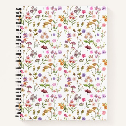 Blumenmuster - rosa, lila, grün notizblock (Vorderseite)